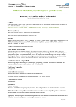 International prospective register of systematic reviews