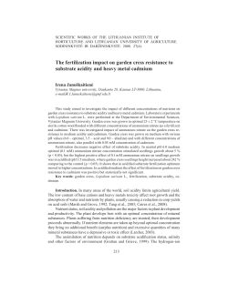 The fertilization impact on garden cress resistance to substrate