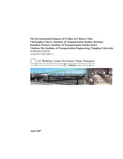 The Environmental Impacts of E-bikes in Chinese Cities