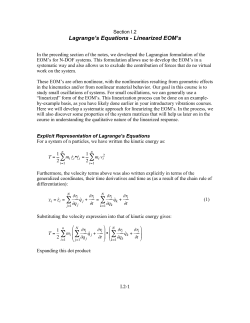 Lagrange`s Equations