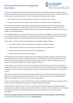 PCA Second Hand Uniform Form - St Michael`s Grammar School