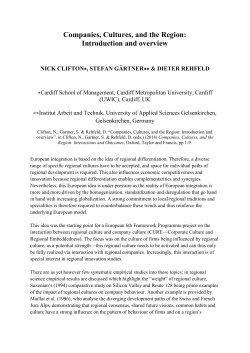 Companies, Cultures, and the Region