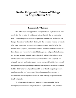 On the Enigmatic Nature of Things in Anglo