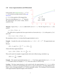 3.10 Linear Approximations and Differentials
