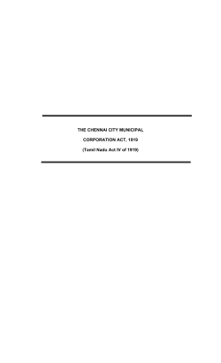 Chennai City Municipal Corporation Act, 1919