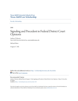 Signaling and Precedent in Federal District Court Opinions