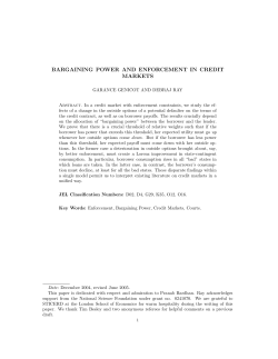 bargaining power and enforcement in credit markets