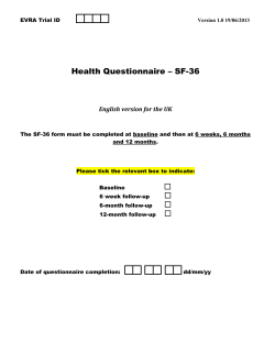 Standard Form &ndash; 36 (SF-36)