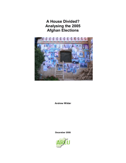 A House Divided? Analysing the 2005 Afghan Elections