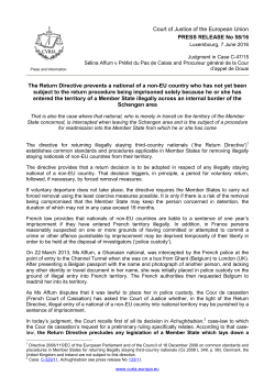The Return Directive prevents a national of a non - curia