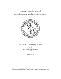 Parent Student Handbook - Shiner Catholic School