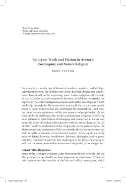 Epilogue: Truth and Fiction in Avatar`s Cosmogony and