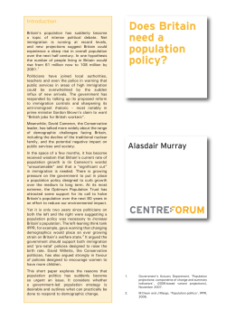 Does Britain need a population policy?