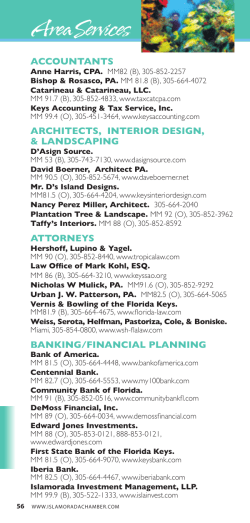8 Area Services.indd - The Islamorada Chamber of Commerce