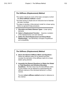 The Stiffness (Displacement) Method The Stiffness (Displacement