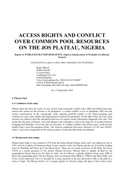 access rights and conflict over common pool resources on the jos