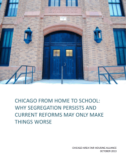 Chicago From Home To School: Why Segregation Persists And