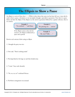 The Ellipsis to Show a Pause | Punctuation
