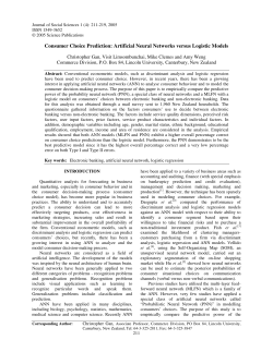 Consumer Choice Prediction: Artificial Neural