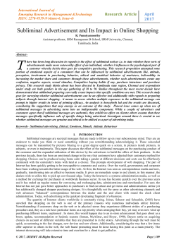 Subliminal Advertisement and Its Impact in Online Shopping