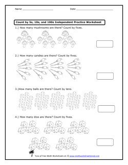 5s, 10s, 100s Skip Counting Independent Practice Worksheet