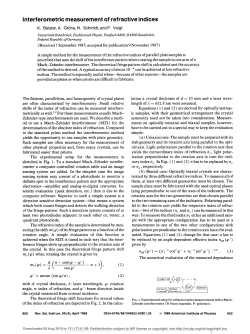 Interferometric measurement of refractive indices