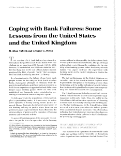 Coping With Bank Failures: Some Lessons from the United States