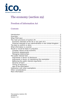 ICO lo The economy (section 29)