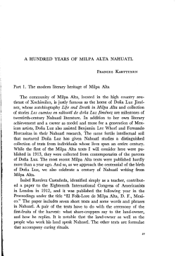 a hundred years of milpa alta nahuatl