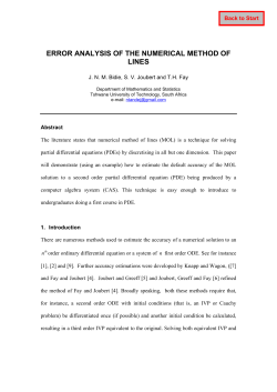 error analysis of the numerical method of lines