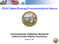 CPUC Water/Energy/Communications Nexus Commissioner