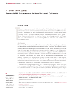 A Tale of Two Coasts: Recent RPM Enforcement in New York and