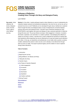 Creating Voice Through Life Story and Dialogical Poetry