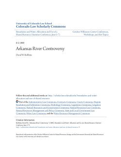 Arkansas River Controversy - Colorado Law Scholarly Commons