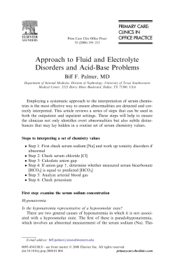 Approach to Fluid and Electrolyte Disorders and Acid
