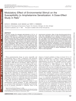 Modulatory Effect of Environmental Stimuli on the Susceptibility to