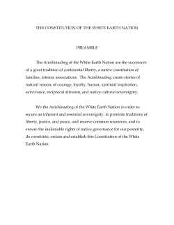 THE CONSTITUTION OF THE WHITE EARTH NATION PREAMBLE