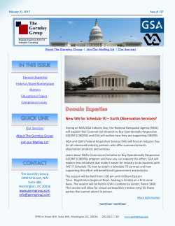 New SIN for Schedule 70 &ndash; Earth Observation Services?