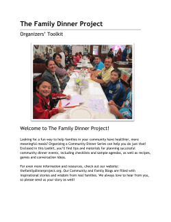 Organizer`s Toolkit - The Family Dinner Project