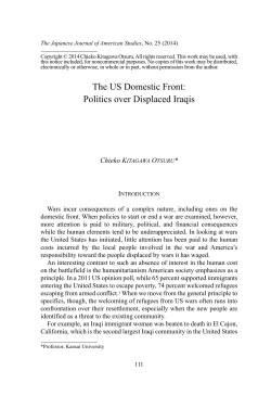 The US Domestic Front: Politics over Displaced Iraqis