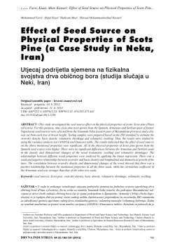Effect of Seed Source on Physical Properties of Scots Pine (a Case