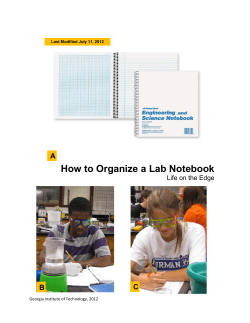 How to Organize a Lab Notebook - Center for Ribosomal Origins