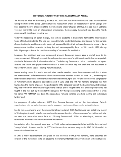 HISTORICAL PERSPECTIVE OF IMCS PAX ROMANA IN AFRICA