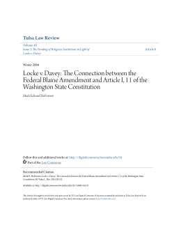 Locke v. Davey: The Connection between the Federal Blaine