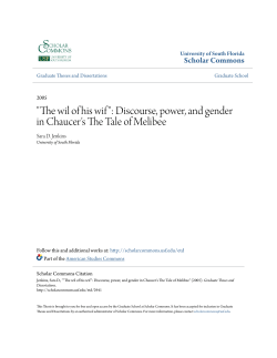 Discourse, power, and gender in Chaucer`s The Tale of Melibee