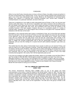 FOREWORD While it is true that Purdue University does not have a