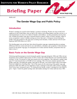 The Gender Wage Gap and Public Policy