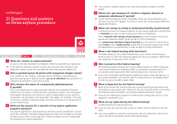 21 Questions and answers on Swiss asylum procedure