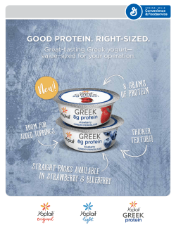 8 grams of protein - General Mills Foodservice