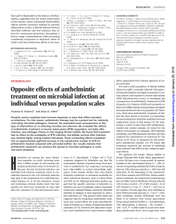 Opposite effects of anthelmintic treatment on microbial infection at